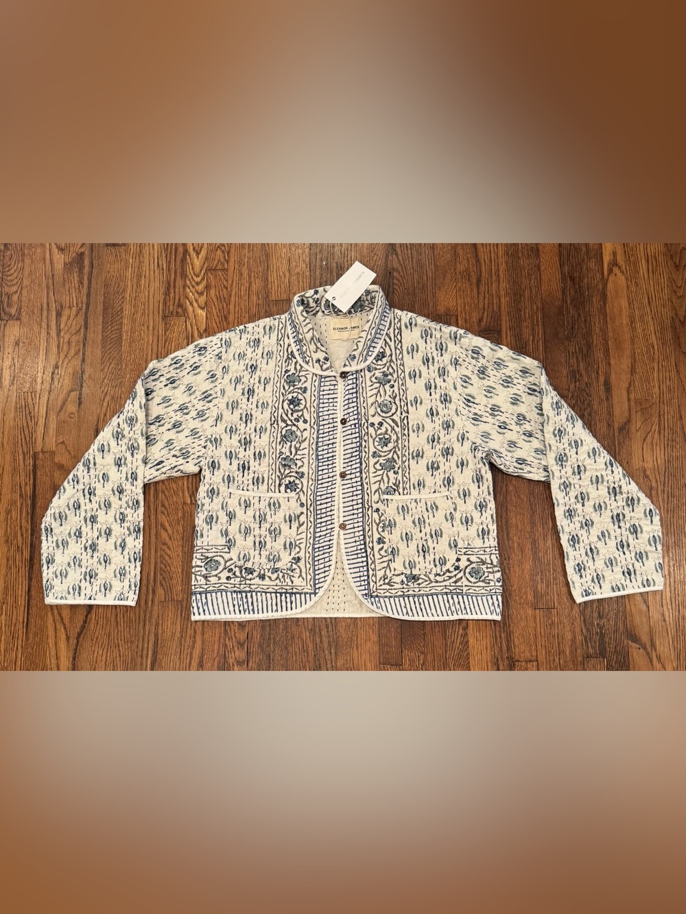Eleanor James NWT Quilted Birdie Floral-Print Jacket Button Closure XS Small - Picture 3 of 9